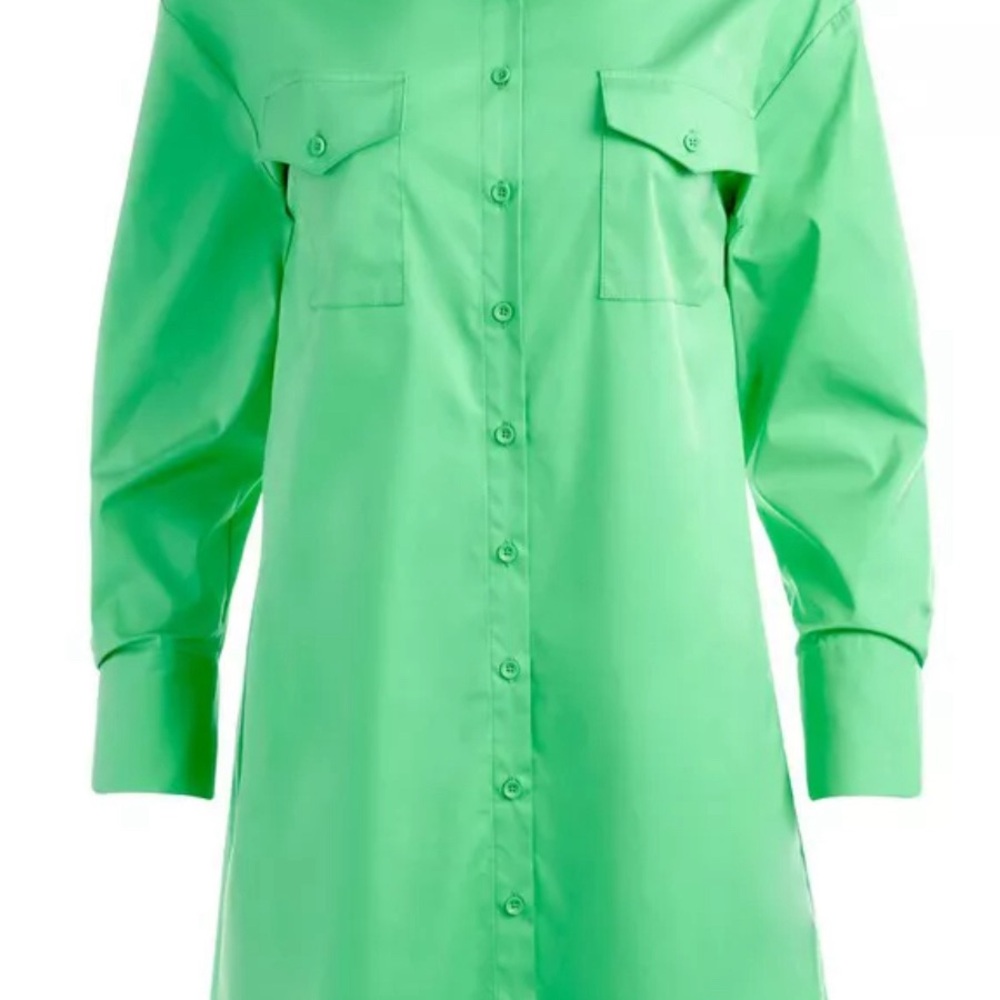 Alice + Olivia Bright Green Shirt Dress